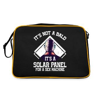 Being Bald Bald Guy With A Beard Bald Dad - Retro Tasche - Schwarz/Gold - Hinten