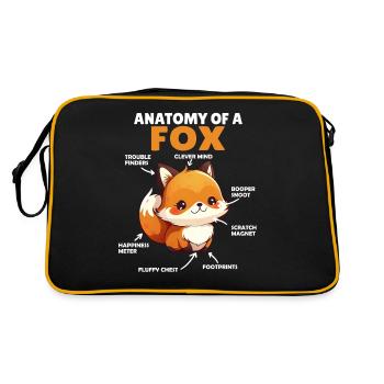Cute Fox Explanation Anatomy of a Fox - Retro Bag - black/gold - Back
