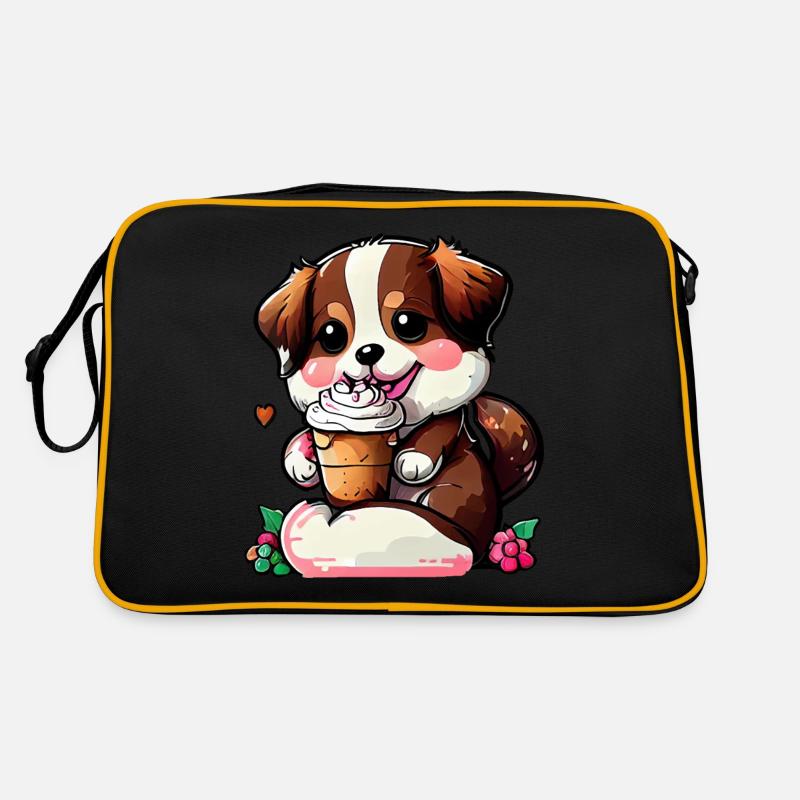 Glück mit Hund Retro Tasche
