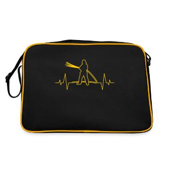 Firefighter heartbeat - Retro Bag - black/gold - Back