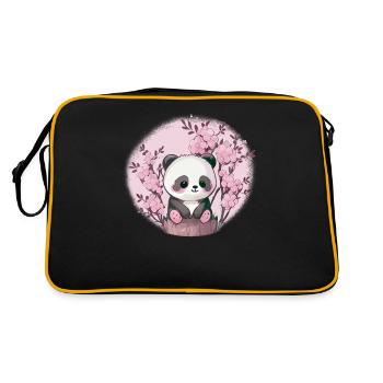 Panda cute animals for kids Kawaii pandas bears - Retro Bag - black/gold - Back