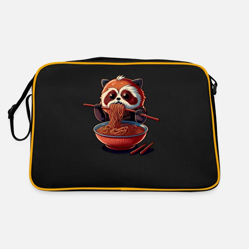 But first Ramen süße Roter Panda isst Ramen Retro Tasche