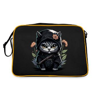 Le chat ninja : un combattant invincible - Sac Retro - noir/or - Dos