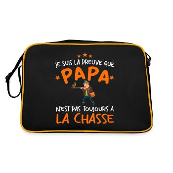 Preuve que papa n'est pas toujours à la chasse - Sac Retro - noir/or - Dos
