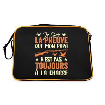 Preuve que papa n'est pas toujours à la chasse - Sac Retro - noir/or - Dos