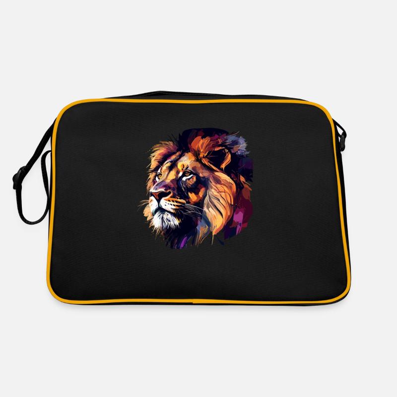 Löwe - Retro Tasche - Schwarz/Gold