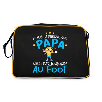 Preuve que papa n'est pas toujours au Foot - Sac Retro - noir/or - Dos