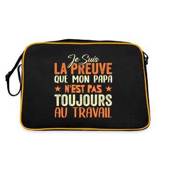 Preuve que mon papa nest pas toujours au travail - Sac Retro - noir/or - Dos