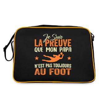 Preuve que papa n'est pas toujours au Foot - Sac Retro - noir/or - Dos