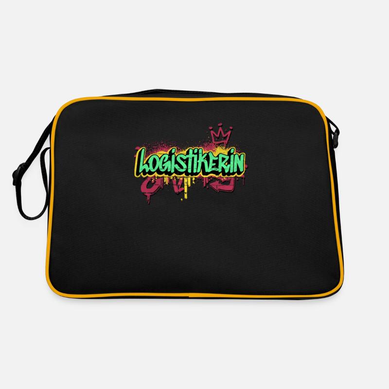 Logistik Graffiti-Art Logistikerin - Retro Tasche - Schwarz/Gold