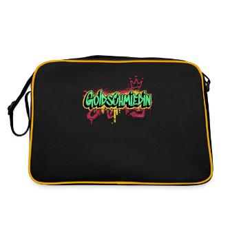 Juwelier Graffiti-Art Goldschmiedin - Retro Tasche - Schwarz/Gold - Hinten