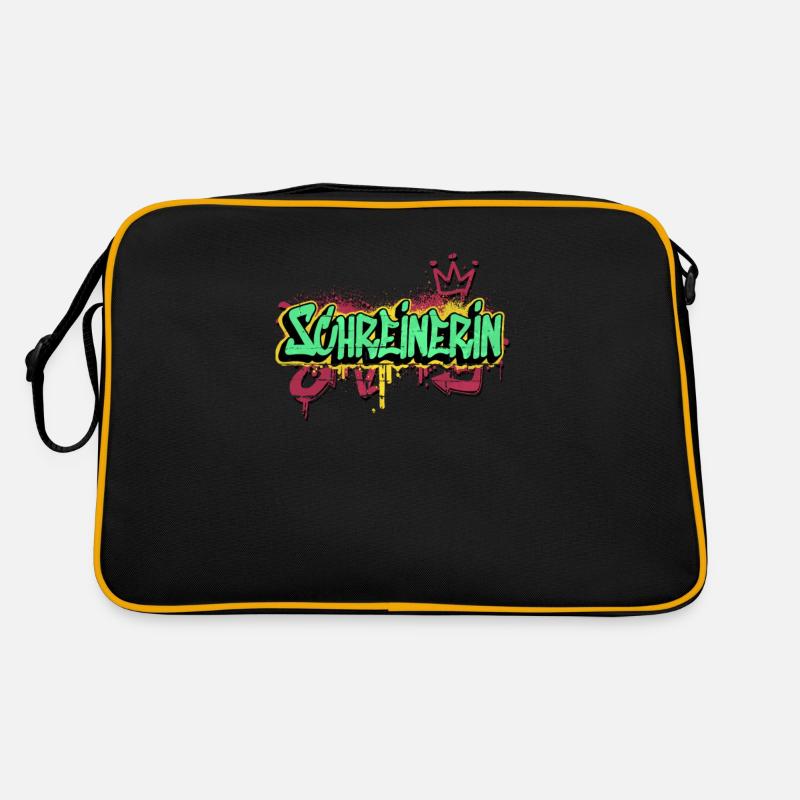 Schreiner Graffiti-Art Schreinerin Retro Tasche