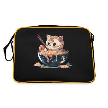 Mais d’abord ramen chat mignon mange ramen - Sac Retro - noir/or - Dos
