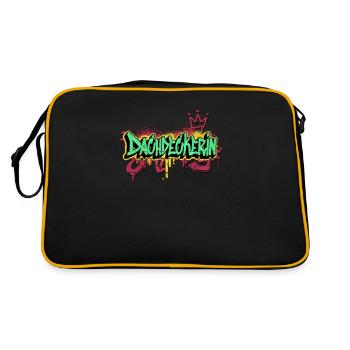 Dachdecker Graffiti-Art Handwerker Dachdeckerin - Retro Tasche - Schwarz/Gold - Hinten