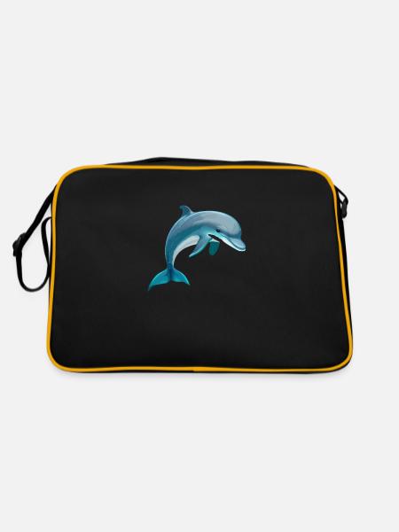 Delfin - Retro Tasche - Schwarz/Gold