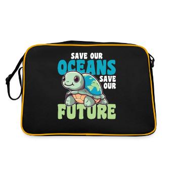 La Terre des tortues sauve nos océans sauve notre avenir - Sac Retro - noir/or - Dos