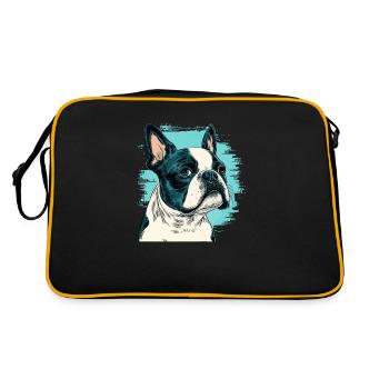 Style de bande dessinée Boston terrier - Sac Retro - noir/or - Dos