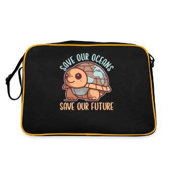 La Terre des tortues sauve nos océans sauve notre avenir - Sac Retro - noir/or - Dos