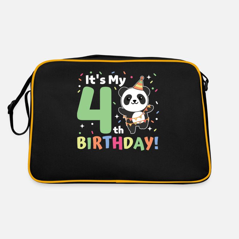Panda for 4th birthday children four years old Retro Bag