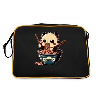 Mais d’abord ramen chat mignon mange ramen - Sac Retro - noir/or - Dos