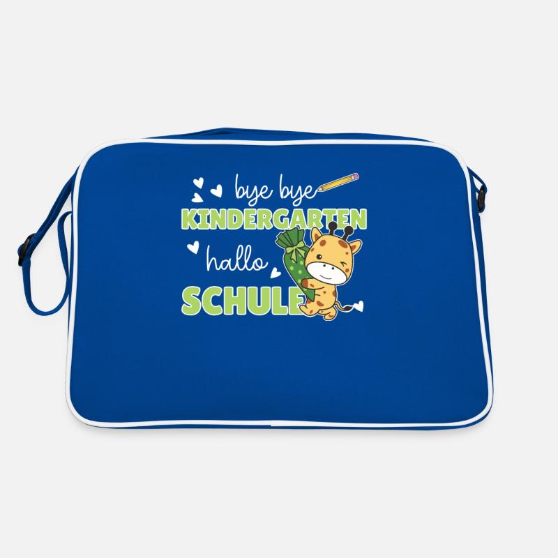 bye bye Kindergarten hallo Schule Giraffe Retro Tasche