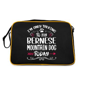 Propriétaire de chien parlant à mon bouvier bernois - Sac Retro - noir/or - Dos