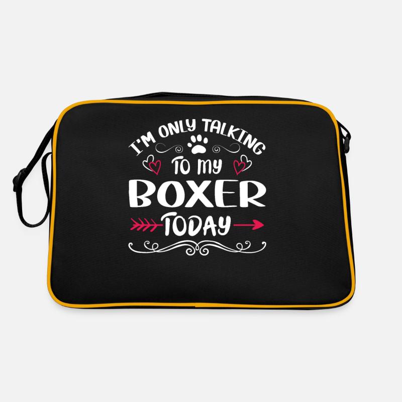Le propriétaire du chien parle à mon boxeur Sac Retro