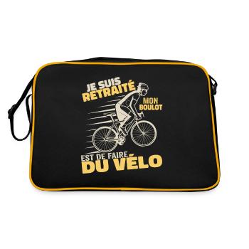 Je Suis Retraité Mon Boulot Est De Faire Du Vélo - Sac Retro - noir/or - Dos