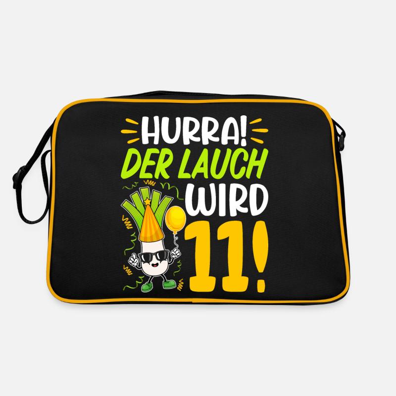 Hurra der Lauch wird 11 Geburtstag Retro Tasche