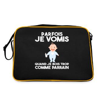 Parfois, Je Vomis Comme Parrain Quand Je Bois Trop - Sac Retro - noir/or - Dos