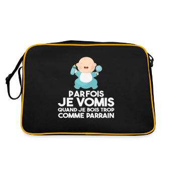 Parfois, Je Vomis Comme Parrain Quand Je Bois Trop - Sac Retro - noir/or - Dos