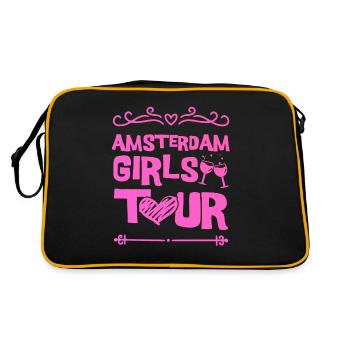 Amsterdam Girls Tour - Retro Tasche - Schwarz/Gold - Hinten