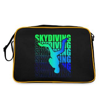 Skydive Freefly Fallschirmspringer Shirt Skydiving - Retro Tasche - Schwarz/Gold - Hinten