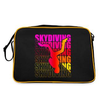 Skydive Freefly Fallschirmspringer Shirt Skydiving - Retro Tasche - Schwarz/Gold - Hinten