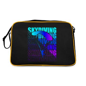 Skydive Freefly Fallschirmspringer Shirt Skydiving - Retro Tasche - Schwarz/Gold - Hinten