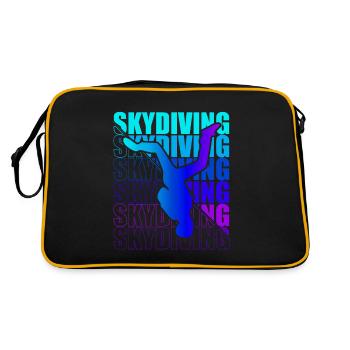 Skydive Freefly Fallschirmspringer Shirt Skydiving - Retro Tasche - Schwarz/Gold - Hinten