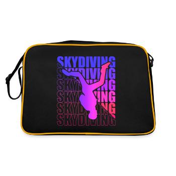 Skydive Freefly Fallschirmspringer Shirt Skydiving - Retro Tasche - Schwarz/Gold - Hinten