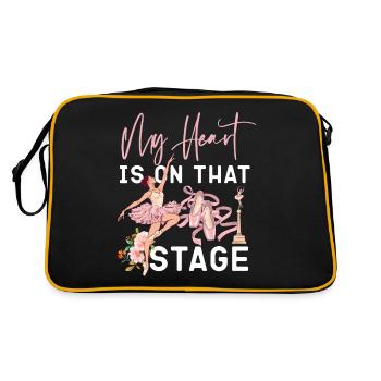 Ballet Dancer Dance Girl Ballerina - Retro Tasche - Schwarz/Gold - Hinten
