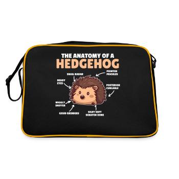 cute hedgehog explanation Anatomy of a Hedgehogs - Retro Bag - black/gold - Back