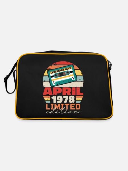Avril 1978 Vintage Anniversaire Rétro Cadeau, 1978 - Sac Retro - noir/or