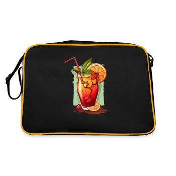Cocktail - Retro Tasche - Schwarz/Gold - Hinten
