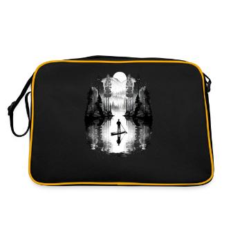SUP Stand Up Paddle paddleboarding Stehpaddler - Retro Tasche - Schwarz/Gold - Hinten