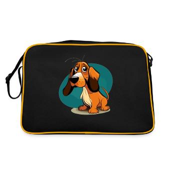Dog in comic style - Retro Bag - black/gold - Back