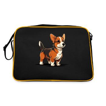 Dog in comic style - Retro Bag - black/gold - Back