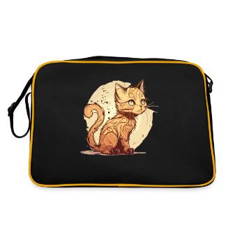 Cat in comic style - Retro Bag - black/gold - Back