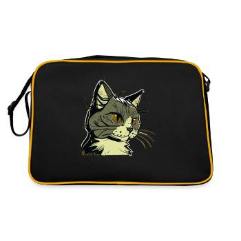 Cat in comic style - Retro Bag - black/gold - Back