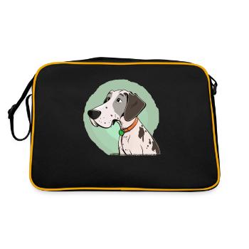 Dog in comic style - Retro Bag - black/gold - Back