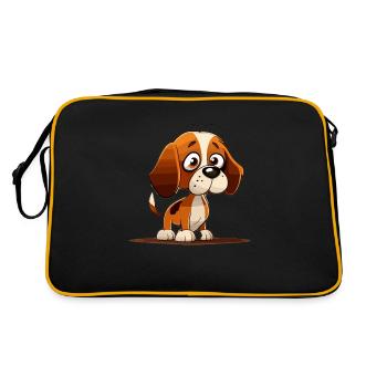 Dog in comic style - Retro Bag - black/gold - Back
