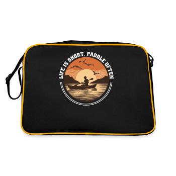 Kanu Canadier-Canoe Kajak Paddle-Life - Retro Tasche - Schwarz/Gold - Hinten