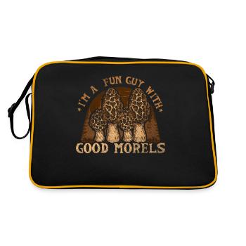 Je suis un gars amusant avec de bonnes morilles cueillissant des champignons - Sac Retro - noir/or - Dos